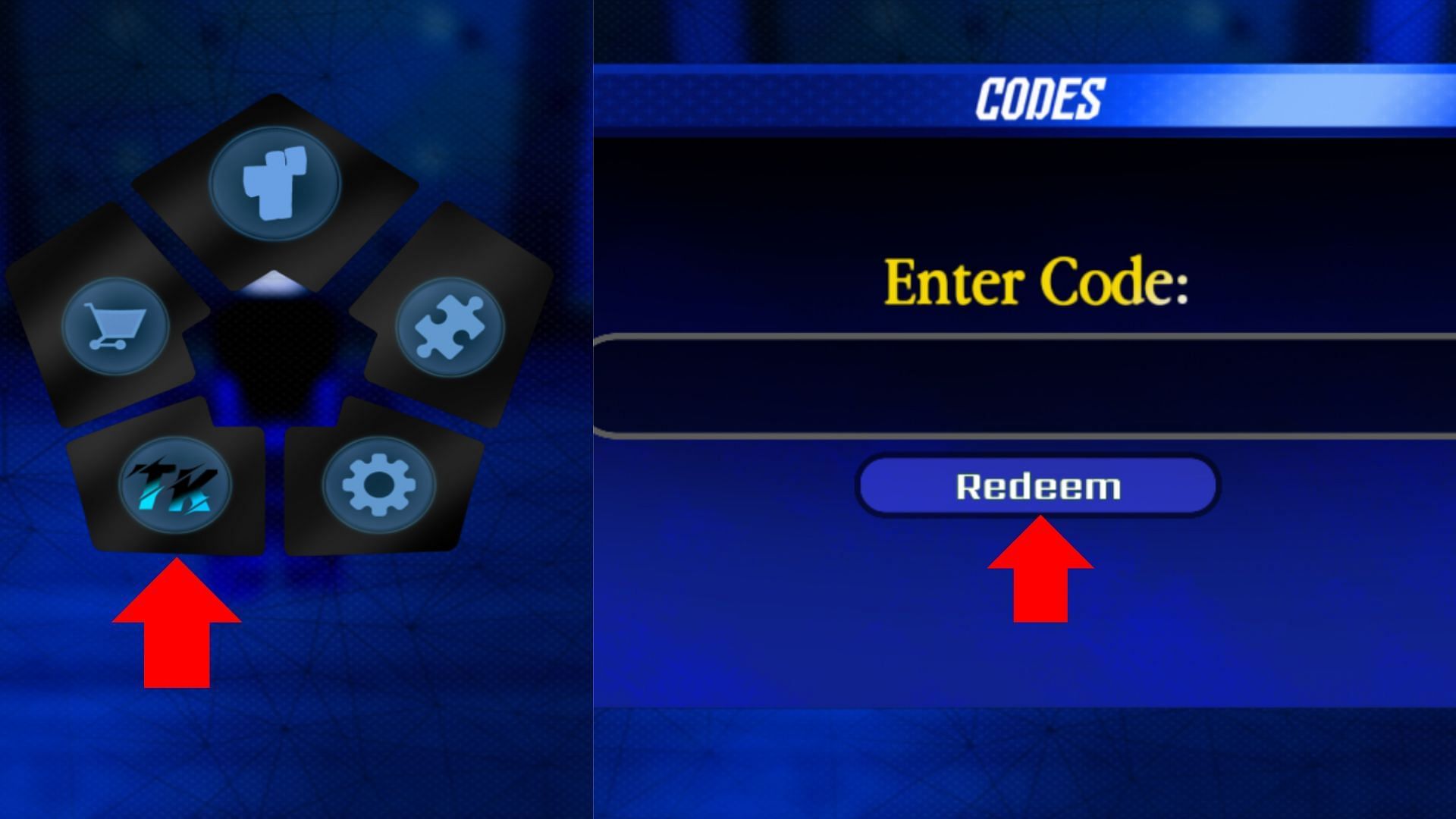 Utilizing codes is simple in this game (Image via Roblox)